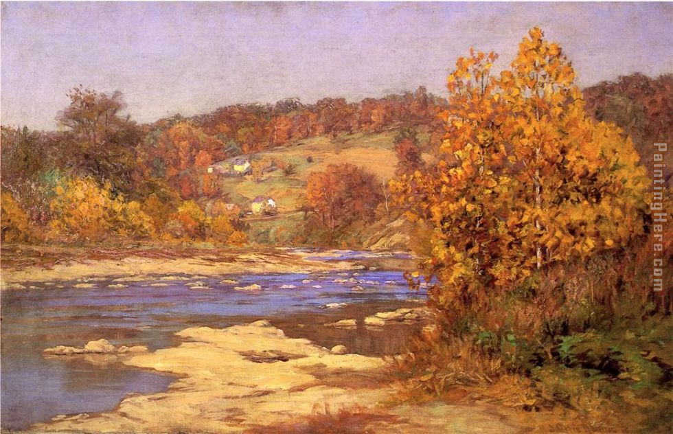 Blue and Gold painting - John Ottis Adams Blue and Gold art painting